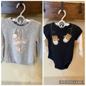 Savannah/Jumping Beans Toddler Girls HOLIDAY Bodysuit and Sweater Size 18 Months